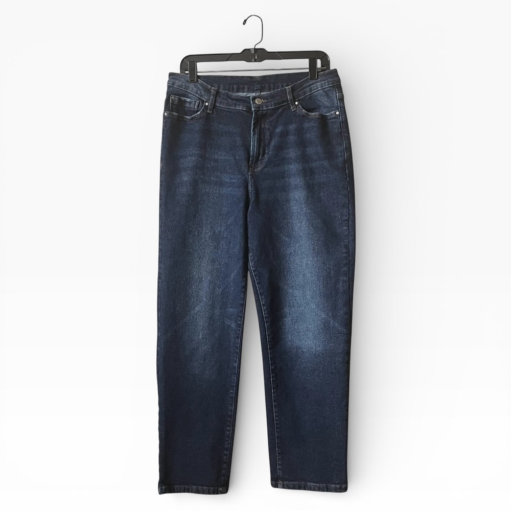Grace & Lace High Rise Jeans Women's Size 16 Dark Wash Tapered Leg Stretch